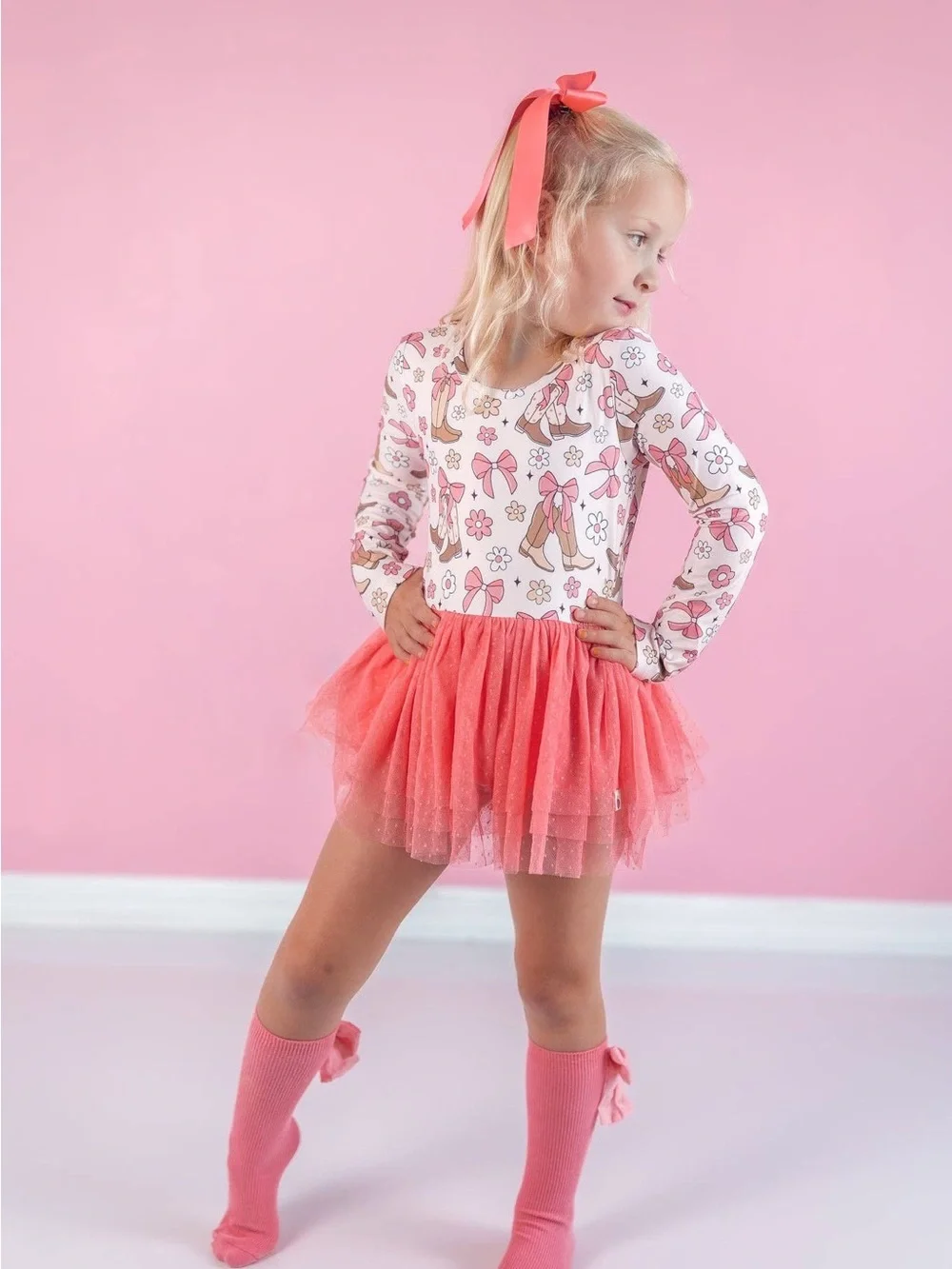 Girls Farrah Leotard - Boots & Blossoms by Cheeky Plum